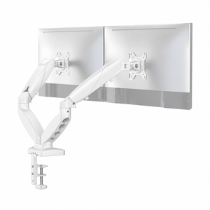 BEYAZ EXVEGA 15-32 inç LCD/LED monitör tutucu kolu, amortisörlü VESA standı, iki monitör destekli, şık ve ergonomik tasarım.