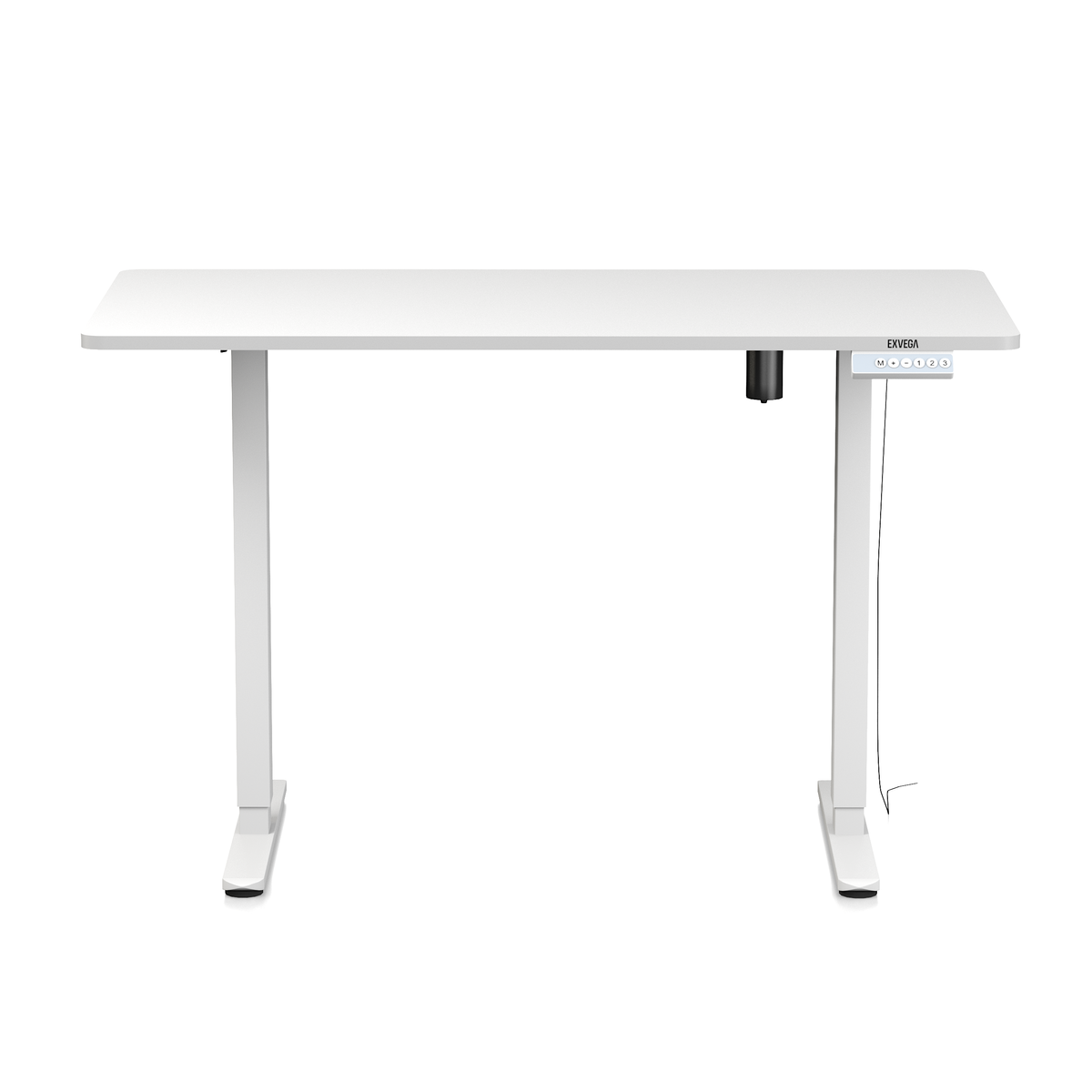 EXVEGA Orbit White yüksekliği ayarlı çalışma masası, beyaz renkli modern ofis mobilyası, çalışma alanı için ergonomik tasarım
