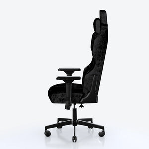 EXVEGA Andromeda Premium kumaş oyuncu koltuğu, siyah renkli, ergonomik tasarım ve konforlu oturma yüzeyi.