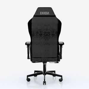 Siyah renkli EXVEGA Andromeda Premium kumaş oyuncu koltuğu, detaylı ve ergonomik tasarımıyla görünüm.