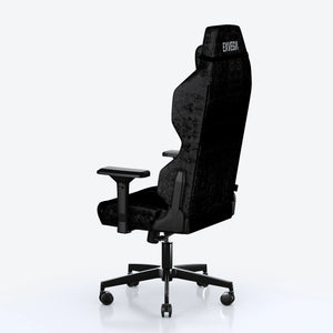 Siyah renkli EXVEGA Andromeda Premium kumaş oyuncu koltuğu, ergonomik tasarım ve konforlu oturma alanı.