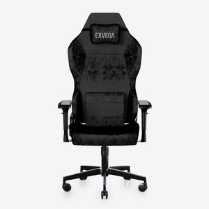 EXVEGA Andromeda Premium kumaş oyuncu koltuğu, siyah renkli, ergonomik tasarımla rahat oturma imkanı sunar.