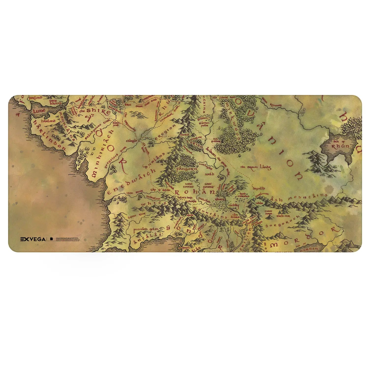 EXVEGA Lord Of The Rings Middle Earth Map Mousepad XXL 90×40