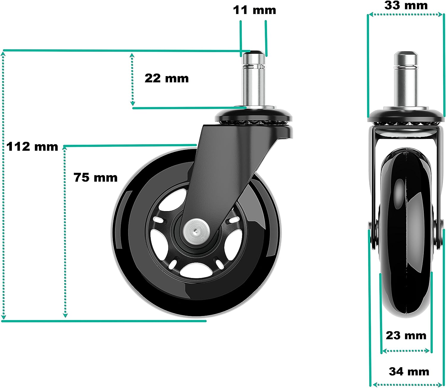 EXVEGA Skate Wheel Pro Halı Teker Seti