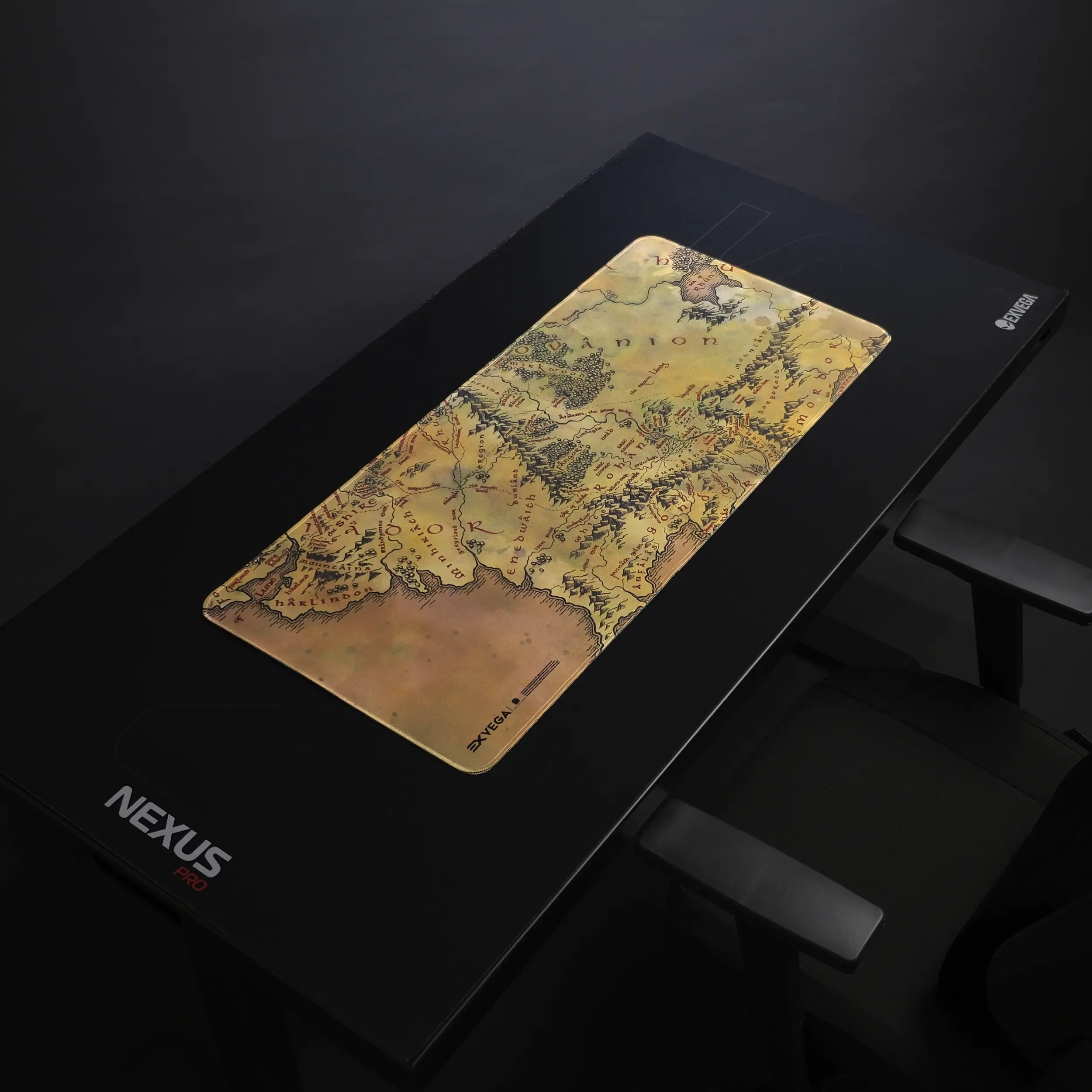EXVEGA Lord Of The Rings Middle Earth Map Mousepad XXL 90×40