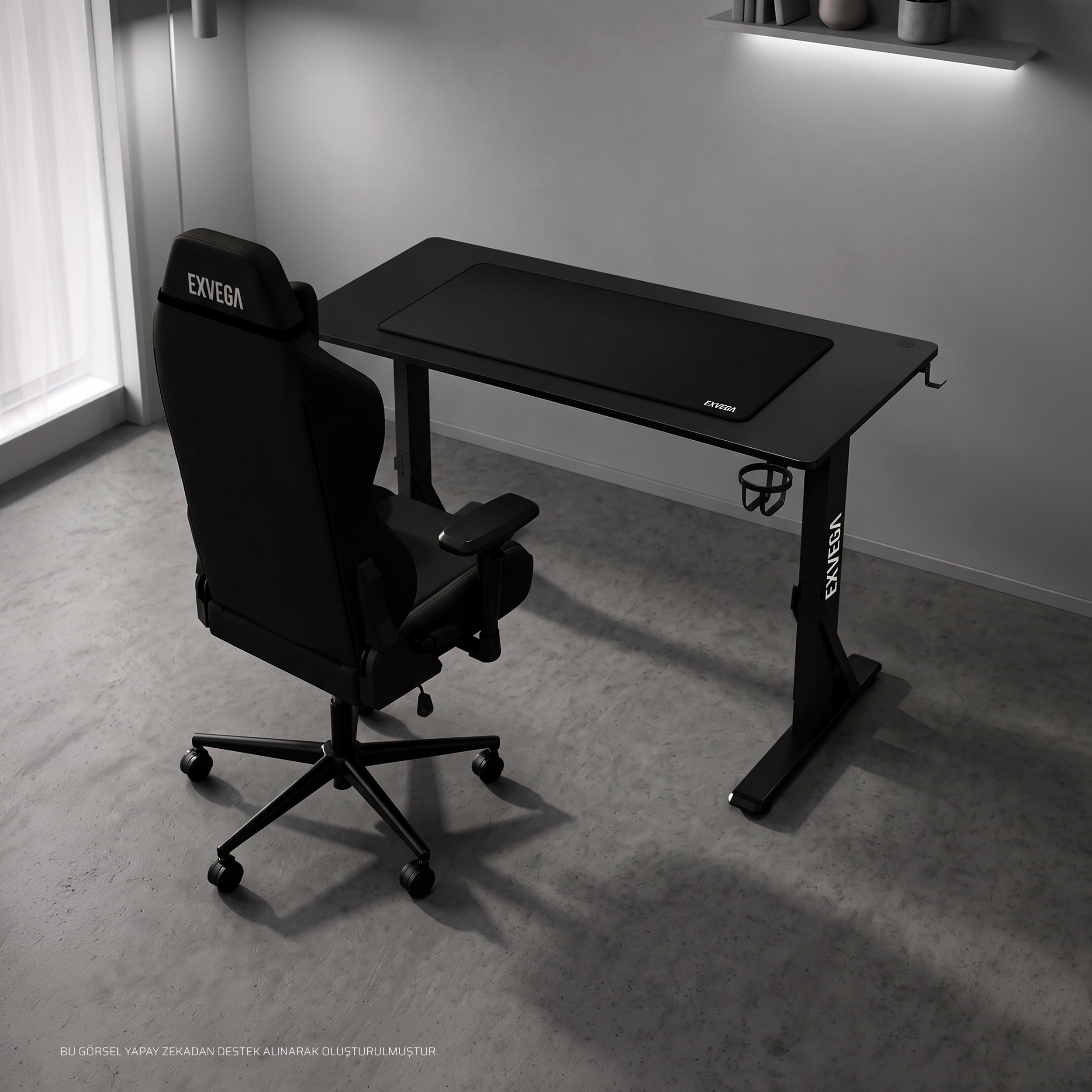 Andromeda Dokuma Siyah Koltuk + Neo Masa + XXL Siyah Mousepad