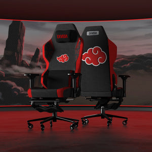 Exvega Andromeda Pro Akatsuki Edition oyuncu koltuğu, siyah ve kırmızı tasarım, ergonomik ve konforlu oyun koltuğu.