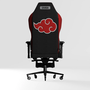 Exvega Andromeda Pro Akatsuki Edition oyuncu koltuğu, siyah ve kırmızı renkli, ergonomik tasarım ve detaylı dikişlerle dikkat çekiyor