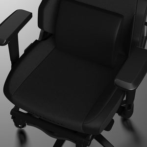 Siyah Exvega Andromeda Pro oyuncu koltuğu, ergonomik tasarım ve rahat oturma yüzeyi ile görünüyor.