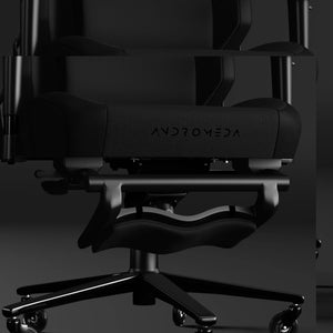 Siyah Exvega Andromeda Pro oyuncu koltuğu, rahat ve ergonomik tasarımıyla bilgisayar oyunları için uygun.