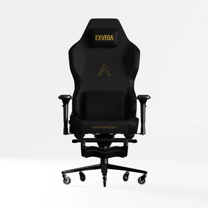 EXVEGA Andromeda Pro Gold oyuncu koltuğu, rahat ve şık tasarımıyla bilgisayar ve oyun odası için uygun.