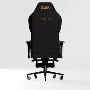 Exvega Andromeda Pro Gold oyuncu koltuğu, konforlu ve şık tasarımıyla bilgisayar ve oyun odası için ideal.