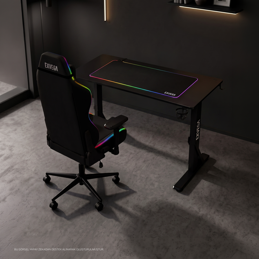 Lunar Active Black Koltuk + Neo Masa + XXL RGB Mousepad