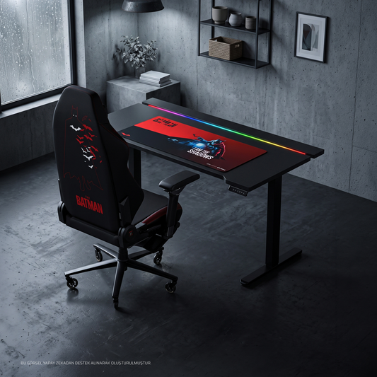 Pandora Pro The BATMAN Koltuk + Nexus Pro Masa + XXL The BATMAN Mousepad | Profesyonel Set