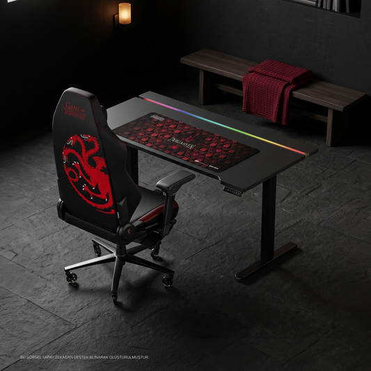 Pandora Pro Targaryen Koltuk + Nexus Pro Masa + XXL Targaryen Mousepad | Profesyonel Set