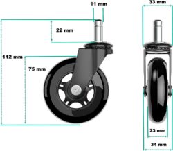 EXVEGA Skate Wheel Pro Halı Teker Seti - Görsel 2