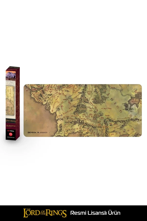 EXVEGA Lord Of The Rings Middle Earth Map Mousepad XXL 90x40