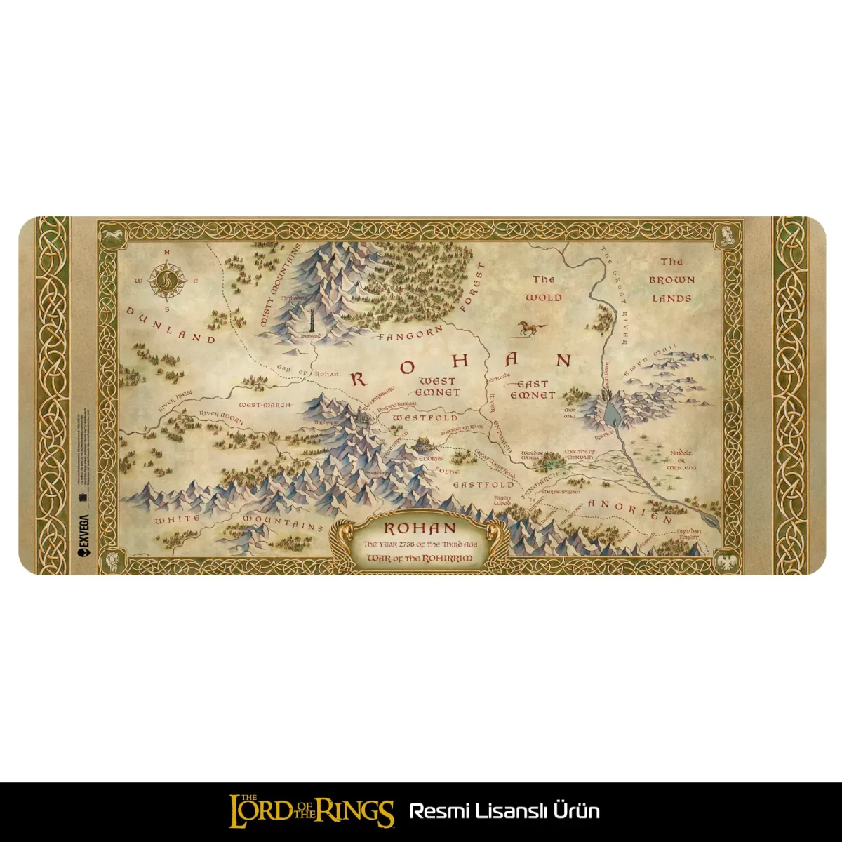 EXVEGA Lord Of The Rings War Of The Rohirrim Map Mousepad XXL 90x40