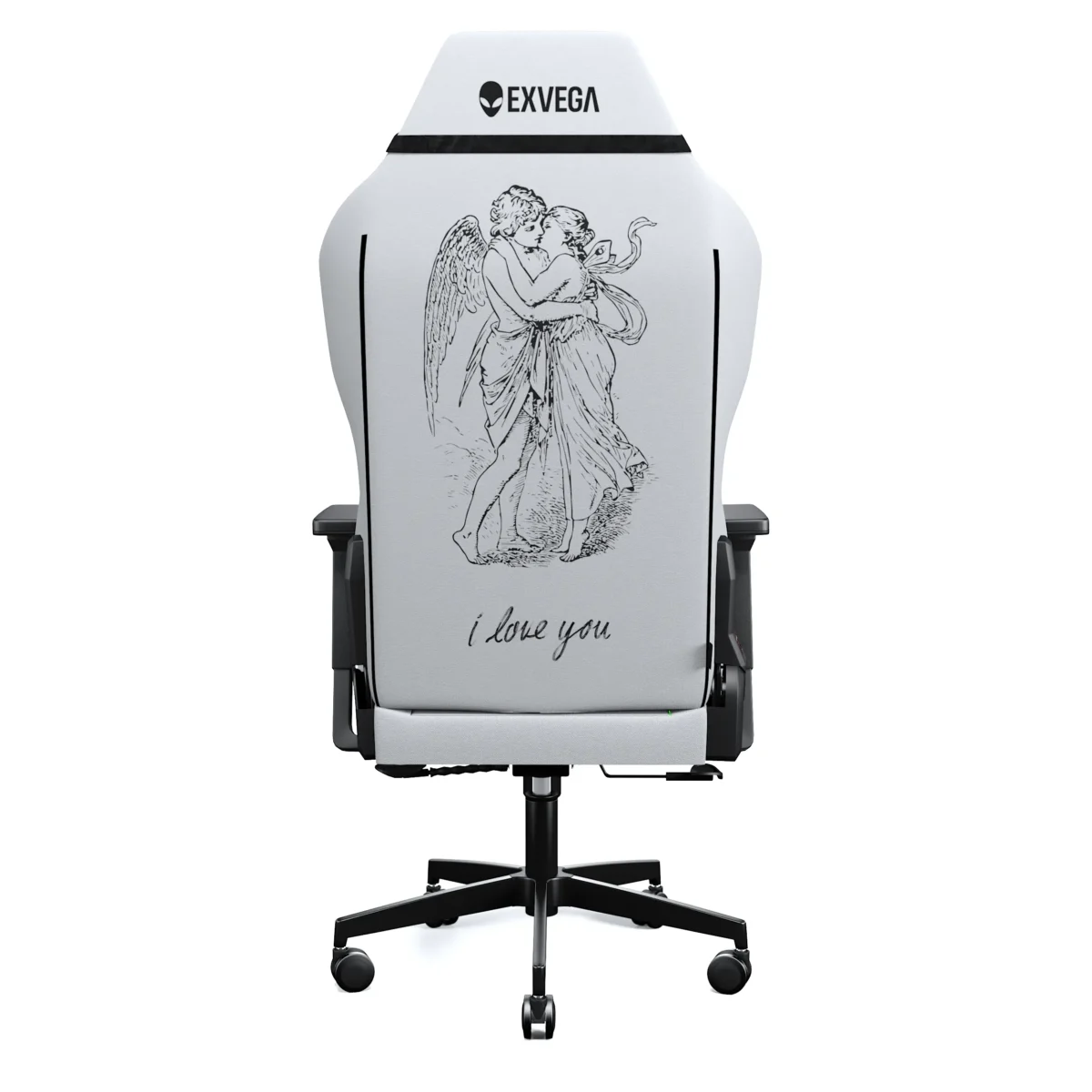 EXVEGA Andromeda 2025 I Love You Edition Masajlı Oyuncu Koltuğu Dokuma Kumaş Beyaz